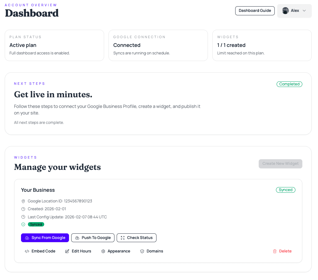 Dashboard command center preview